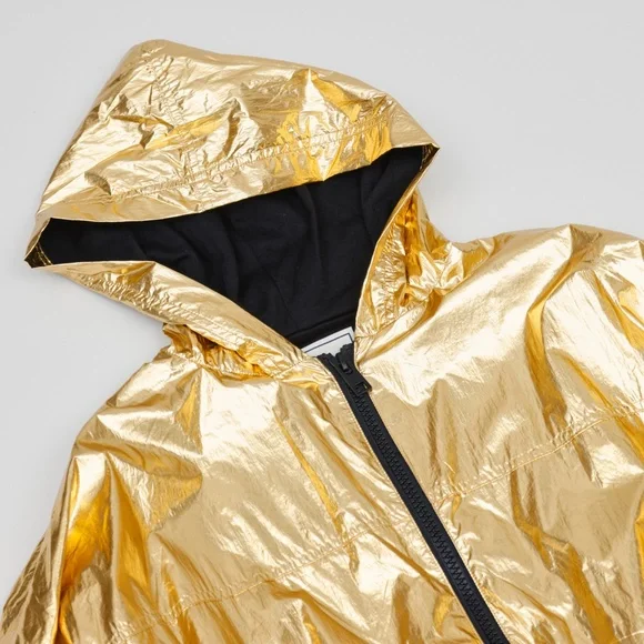 NWT Zadig Voltaire Koody Metallic Gold Hooded Jacket
